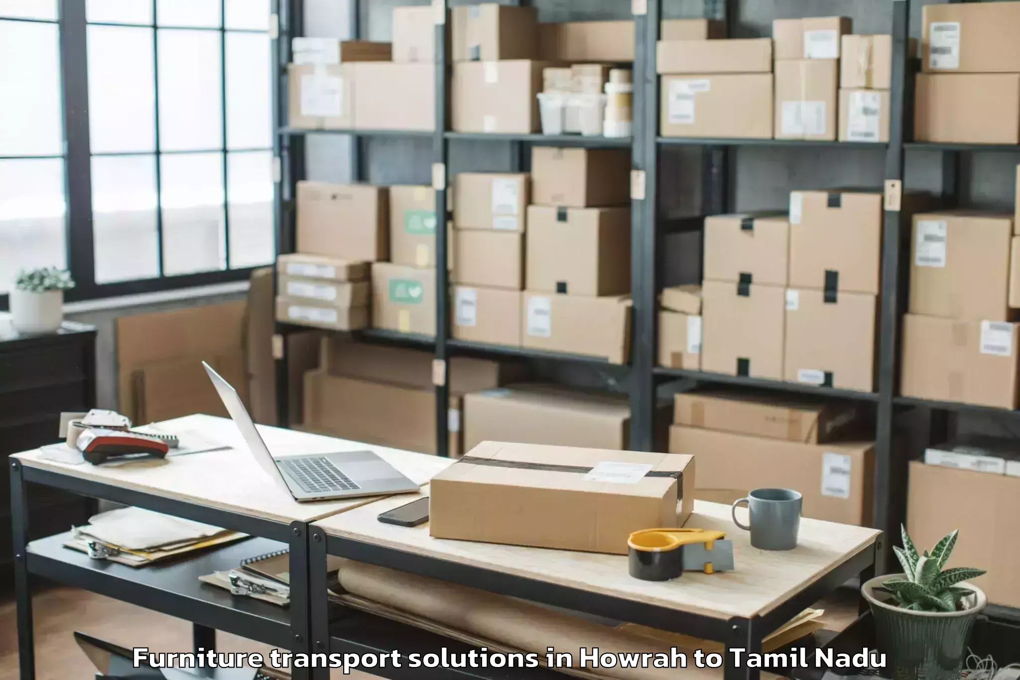 Affordable Howrah to Koothanallur Furniture Transport Solutions